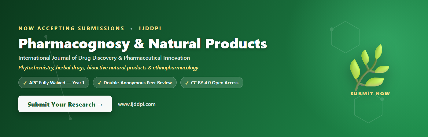 Call for Papers in Pharmacognosy & Natural Products - IJDDPI. Submit your manuscript.